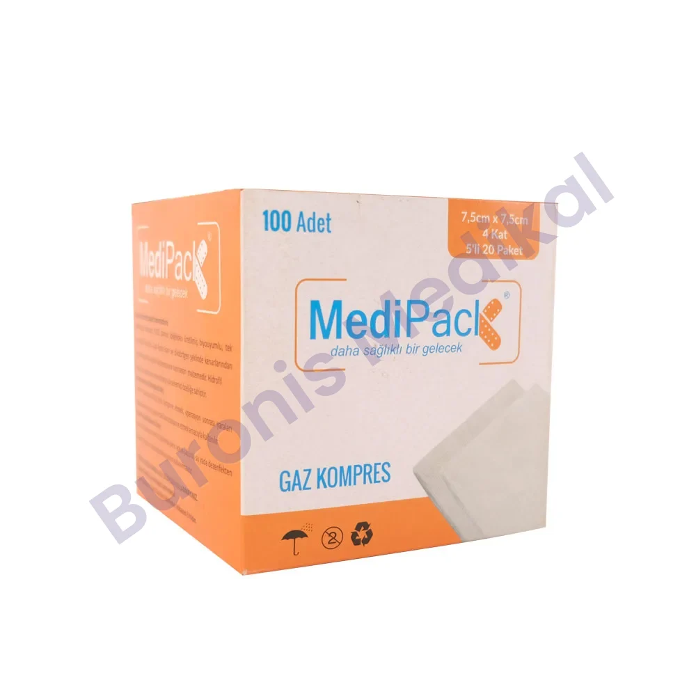 GAZ KOMPRES (MEDİPACK) 7,5cm*7,5cm 100'lü