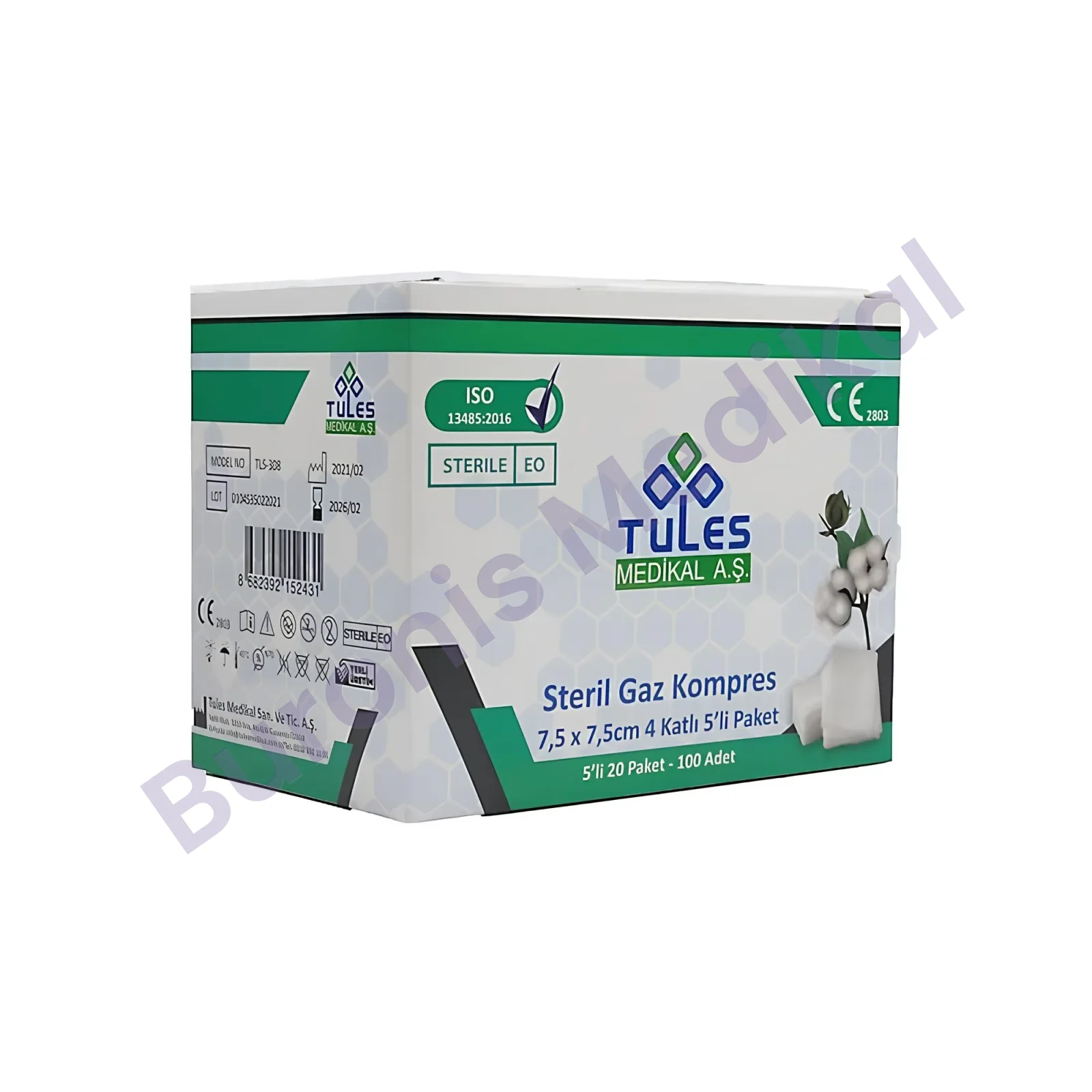 GAZ KOMPRES (TULES) 7,5cm*7,5cm 100'lü