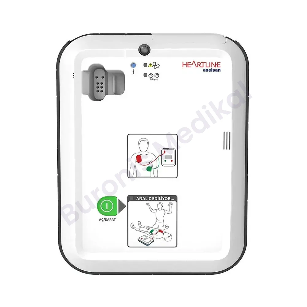 DEFİBRİLATÖR CİHAZI ASELSAN HEARTLİNE AED TAM OTOMATİK EKRANSIZ MODEL (MODÜLLÜ)