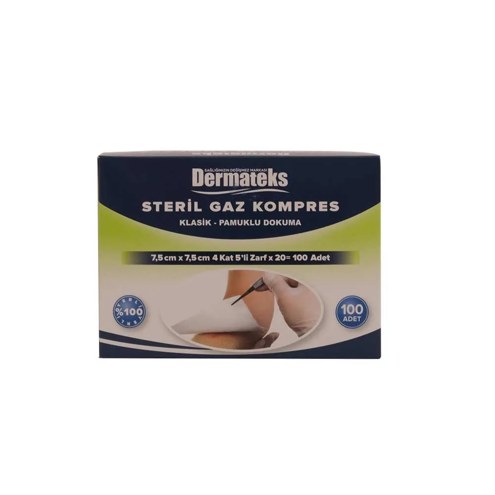GAZ KOMPRES (DERMATEKS) 7,5cm*7,5cm 100'lü